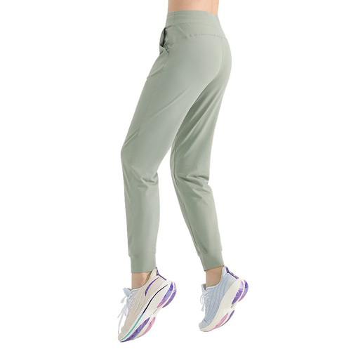 Spring and summer yoga pants for women, high-waisted, hip-lifting, quick-drying, high-elastic fitness pants, nude brushed running loose and breathable sports pants