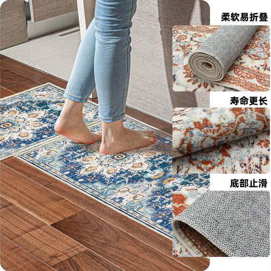Spot kitchen tpr washed floor mat short pile long dove velvet carpet non-slip oil-proof absorbent foot mat