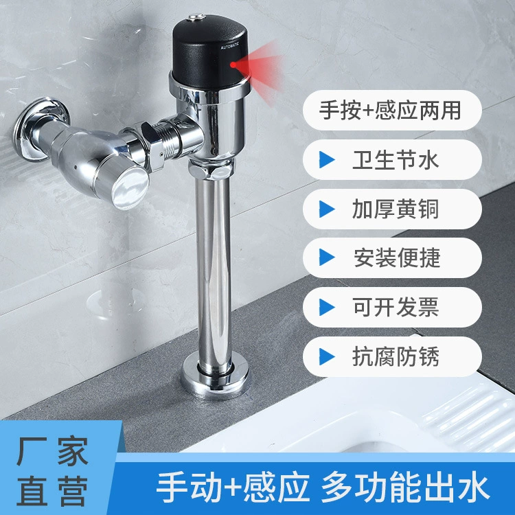 Заднего входа воды с индукционным выщелчком для общественного туалета для сидения на корточках автоматический вымыватель для ручного фильтра DC6V с помощью кнопки двойного назначения