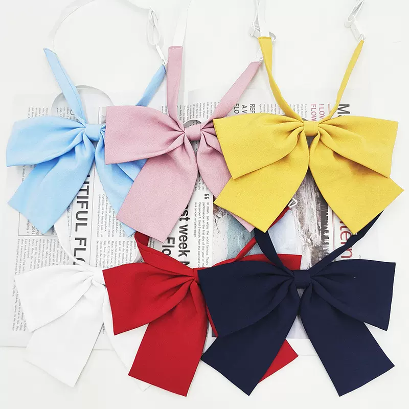 哑光平角领结/领花女 学生加大蝴蝶结 日系新潮绀纯色jk领结现货