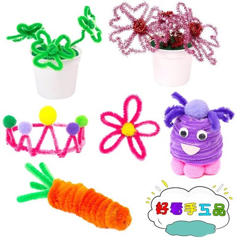 Encrypted twist stick macaron color diy bouquet colored hair root strips kindergarten handmade toys