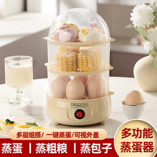 Egg Cooker, Automatic Power-Off, Household Fully Automatic Multi-Functional Double-Layer Egg Steamer, Factory Direct Sales, Cross-Border