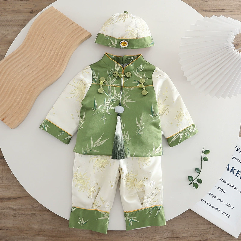 Годовалое платье для мальчиков Новый китайский костюм Тан