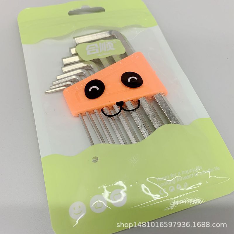 批发2元店8支内六角扳手 8件套 镀锌 两元五金店货源 礼品 赠品