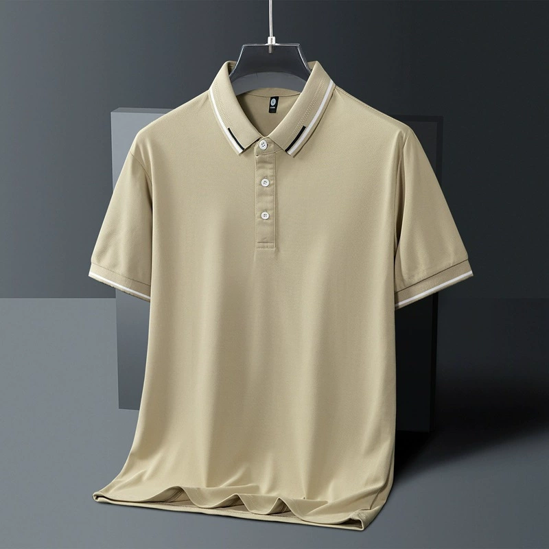 Летняя футболка с короткими рукавами, мужская модная рубашка-поло с лацканами, тонкая футболка
