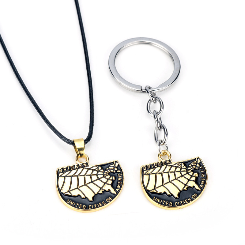 Cross-border jewelry Death Stranding Death Stranding California map alloy drop necklace keychain
