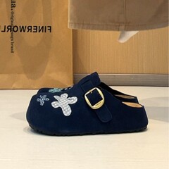 小众厚底勃肯鞋女2025新款秋季百搭防滑包头半拖鞋外穿一脚蹬凉拖