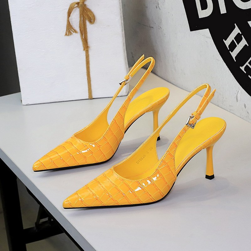 9626-3 European and American Style Sexy Plaid Pointed Toe Shallow Slip-On Buckle Strap Stiletto Fashion Party Women's Shoes 9626-3 European and American Style Sexy Plaid Pointed Toe Shallow Slip-On Buckle Strap Stiletto Fashion Party Women's Shoes