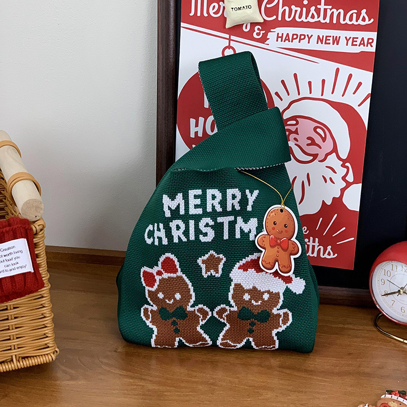 Bolsas de tejido de Navidad al por mayor bolsas de regalo de Nochebuena bolsas de dulces bolsas de regalo de empresa bolsas de mano creativas