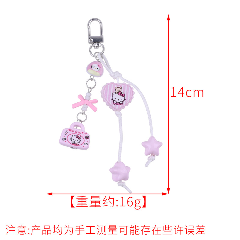 蝶結び子猫ガールハートキーホルダーかわいいピンクペンダントラブリボンカーバッグペンダント|undefined