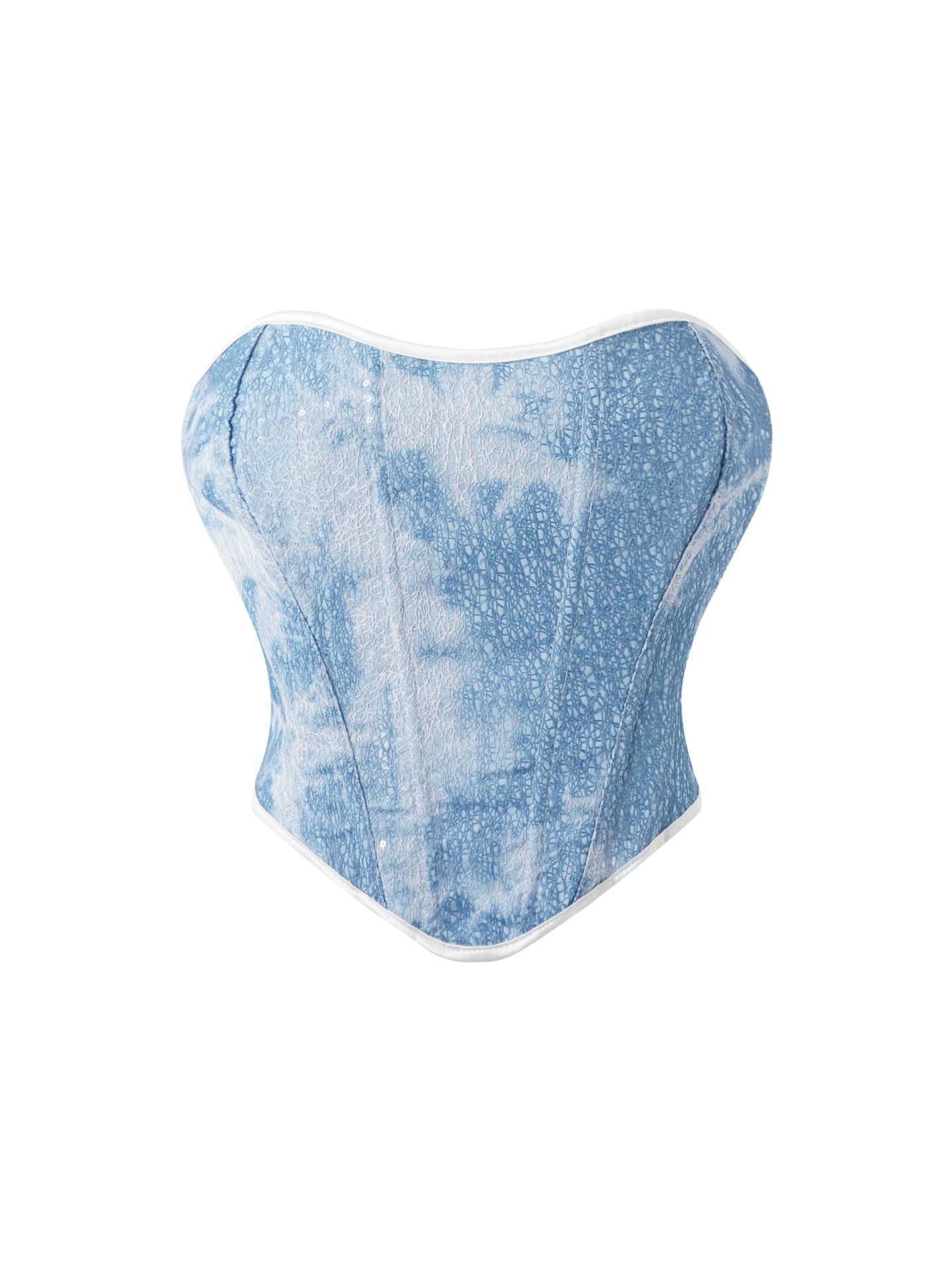 Azul sexy pectoral cintura de cintura plástico ropa de venta rápida temu comercio electrónico transfronterizo suministro de productos