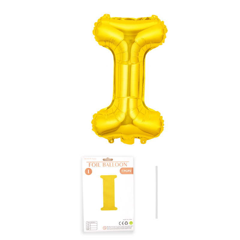 16 pulgadas alfabeto inglés tarjeta de papel independiente embalaje película de aluminio globo decoración de fiesta de cumpleaños diseño papel de aluminio globo al por mayor
