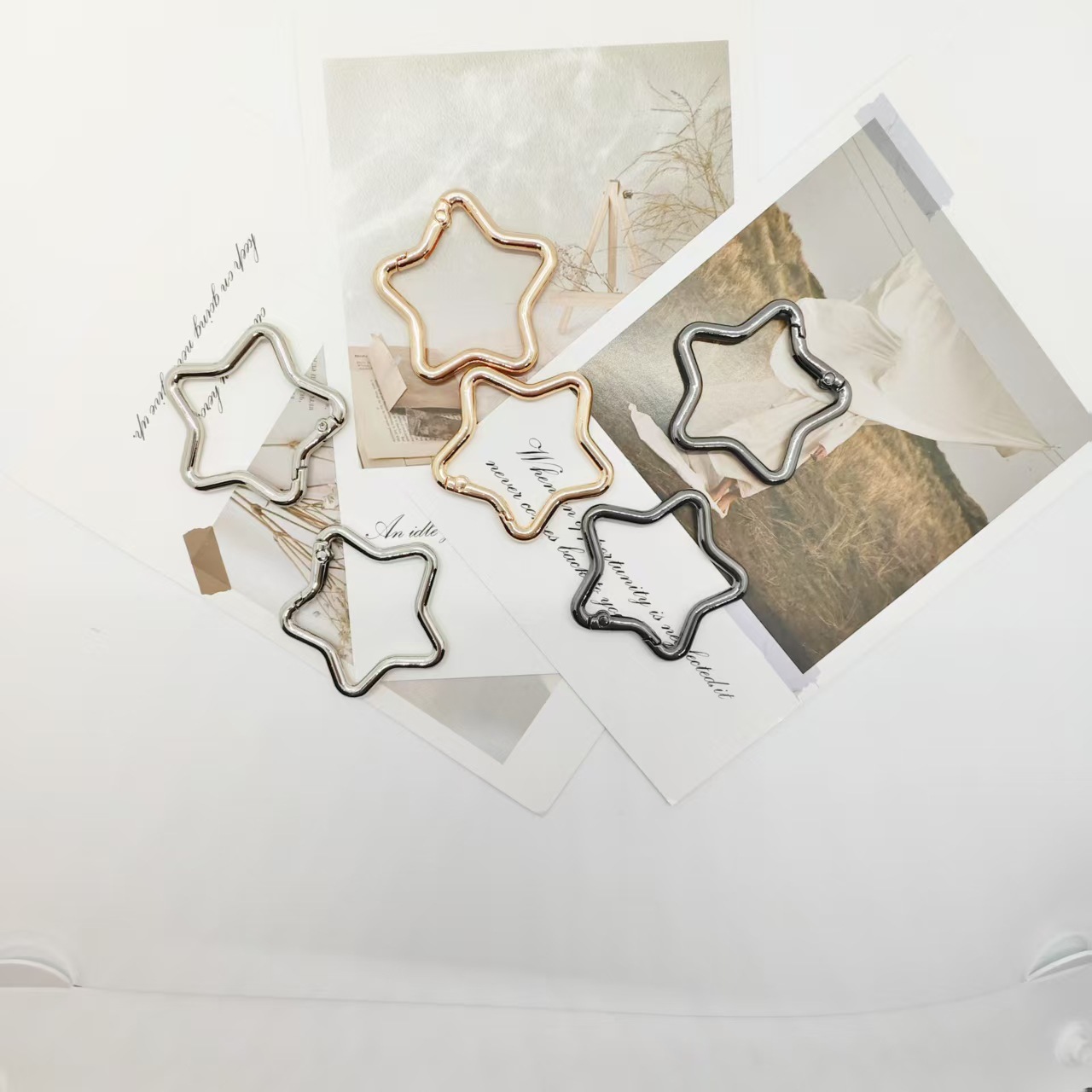 DIY Jewelry Accessories Alloy Five-Pointed Star Special-Shaped Carabiner Spring Buckle Key Chain Bag Decorative Buckle Pendant