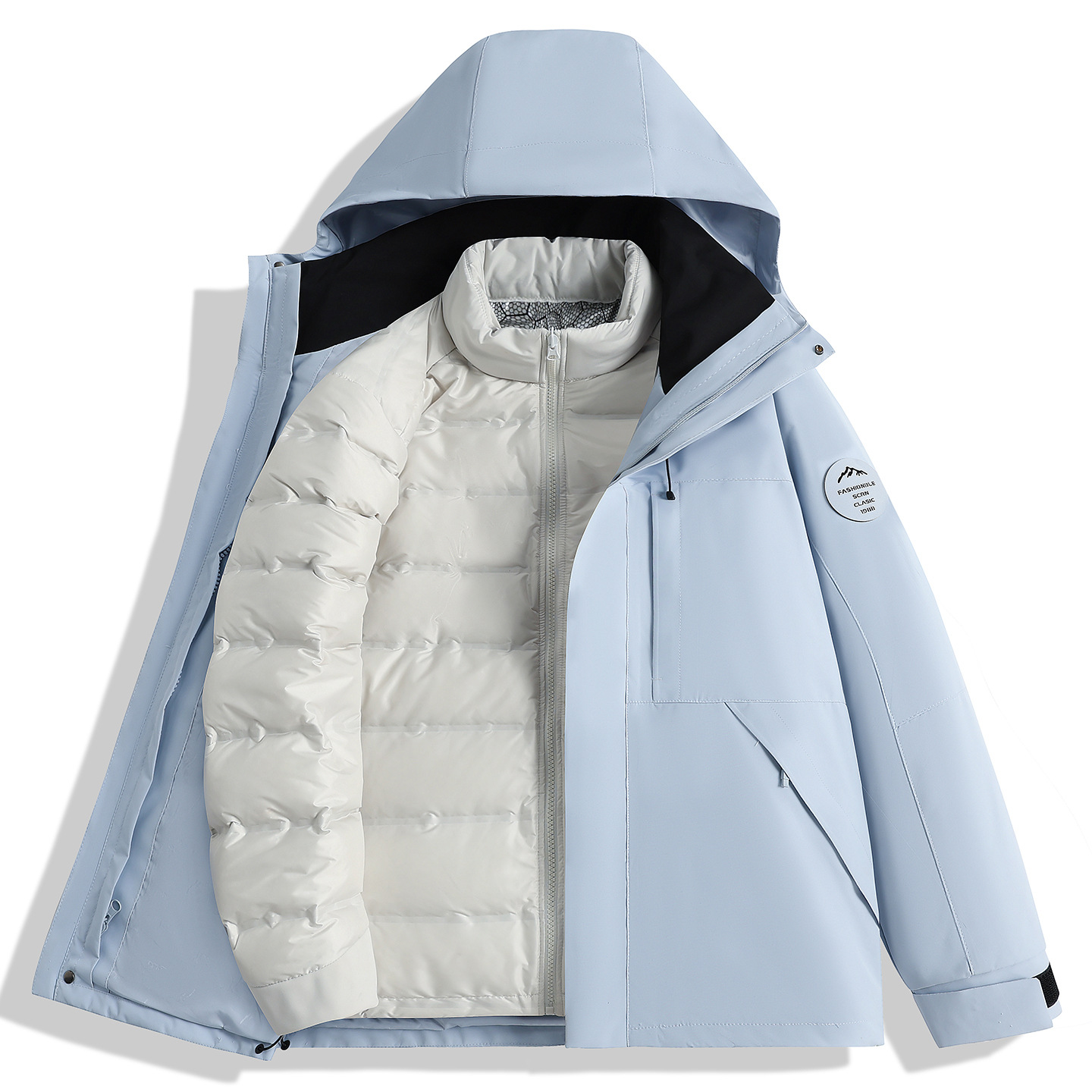 2025 New down Liner Jacket for Women Autumn and Winter Outdoor Windproof and Waterproof Hooded Mountaineering Jacket for Men White Duck down