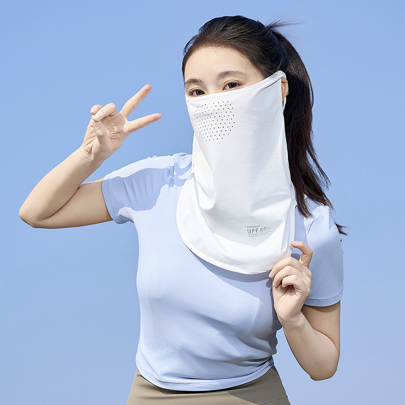 Máscara de protección solar de seda de hielo para hombres y mujeres con capucha de ciclismo ultravioleta en toda la cara, cuello, máscara, velo, máscara facial para conducir