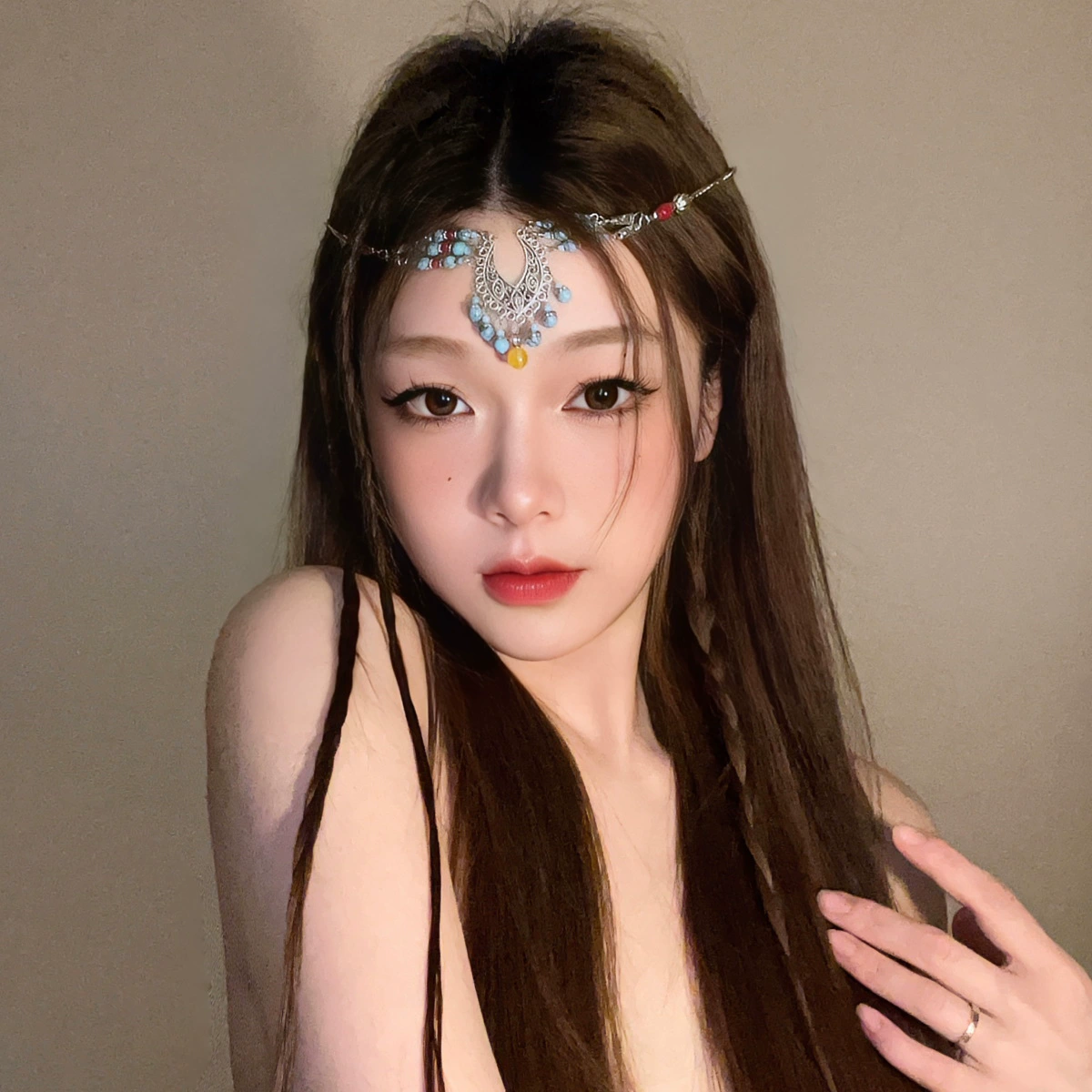 Богемский ретро национальный стиль лоб орнамент женский экзотический пустынный брови лоб цепочка костюмирован головной убор