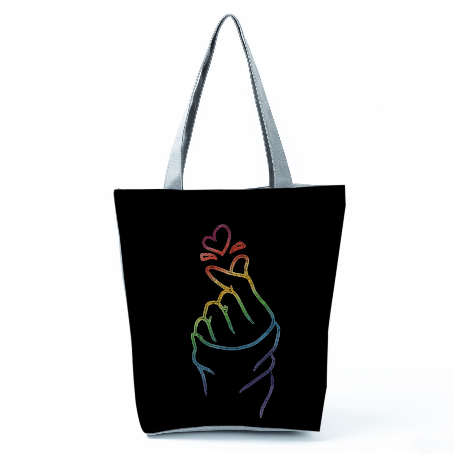 Title 12, Borsa a tracolla casual con stampa Rainbow Engl...