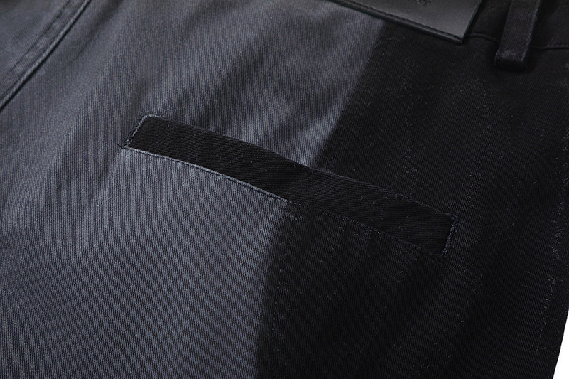 Modern Men's Jeans Colour Blocked Irregular Split Trousers_voghion.com
