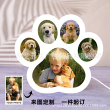 跨境USB小夜灯摆件宠物图片彩印猫爪小夜灯猫狗纪念氛围灯小台灯