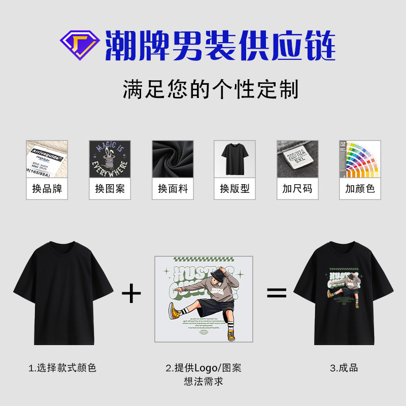 Personalizada impresión digital transfronteriza europea hombre americano juego de equipo juvenil camiseta de mangas cortas de hombre