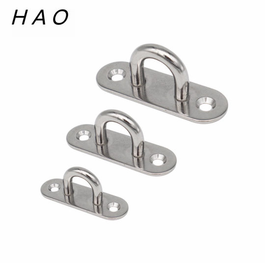 Stainless Steel 304 316 Oval Door Buckle Yoga Hammock Hanging Fixed Roat Bolt Stainless Steel Eye Plate Buckle
