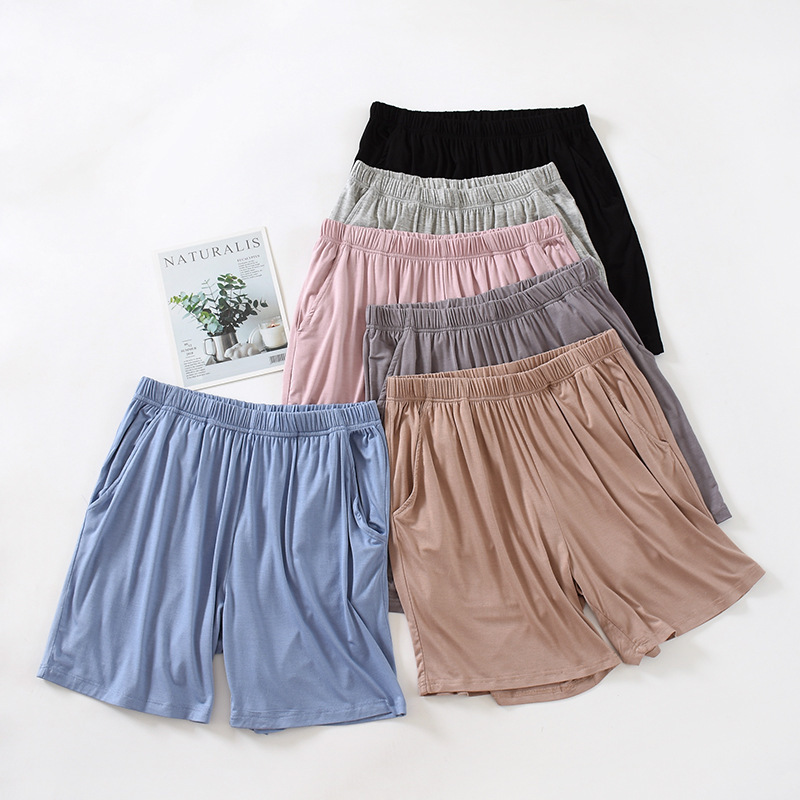 Modale Cotton Women's Shorts Home Pajama Pants with Pocket Loose Home Pants Breathable Outer Wearing Pajamas Home Pants