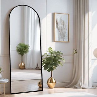 Light Luxury Style High-End Full-Body Floor-To-Ceiling Mirror for Home Internet Celebrity Girls Dormitory Bedroom Wall-Mounted Stereo Dressing Mirror