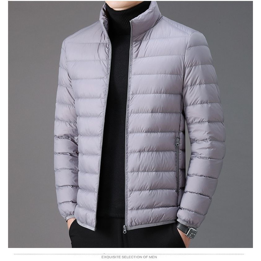 Invierno ligero abajo Chaqueta de algodón acolchado de los hombres más el tamaño corto ocasional del collar del soporte chaqueta caliente papá de los hombres Chaqueta de algodón acolchado