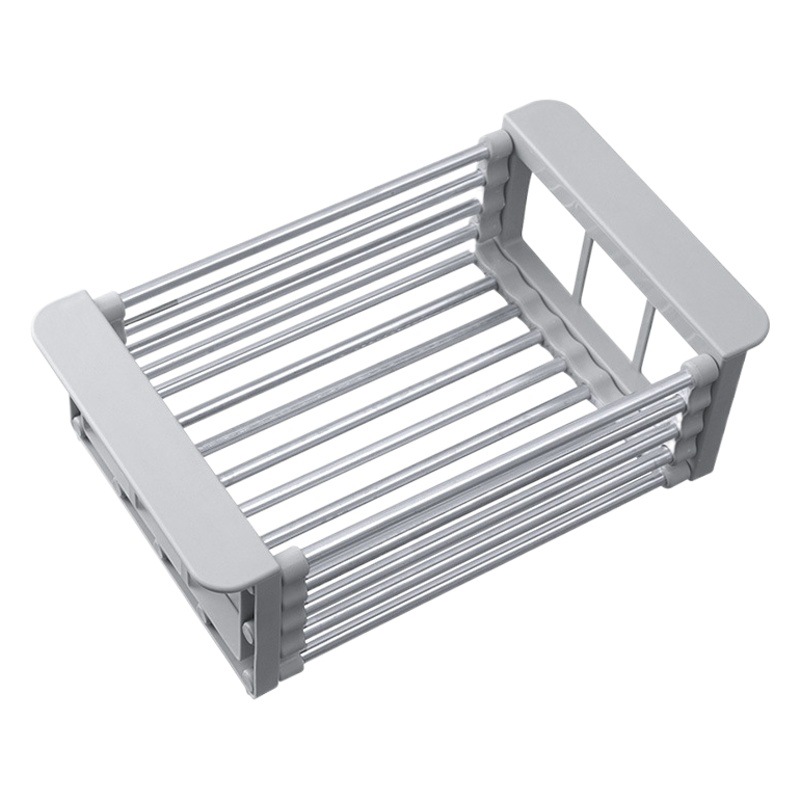 Estante de fregadero grande Cesta de drenaje retráctil gruesa de acero inoxidable Cesta de drenaje de fregadero antioxidante de cocina