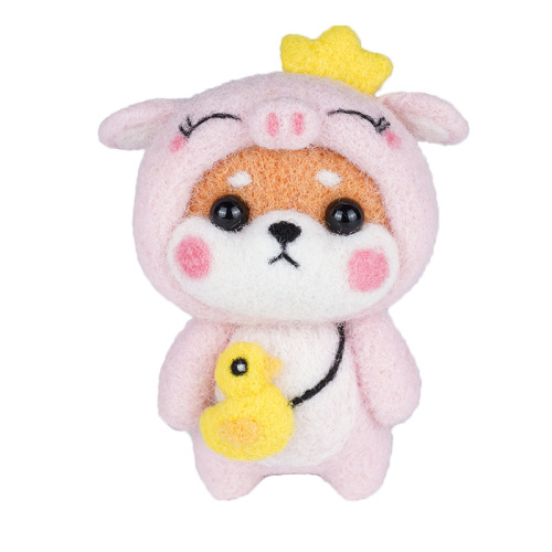  New Year Lion Wake Wool Felt Poke Le Handmade DIY Doll Pendant Poke Embroidery Needle Material Pack