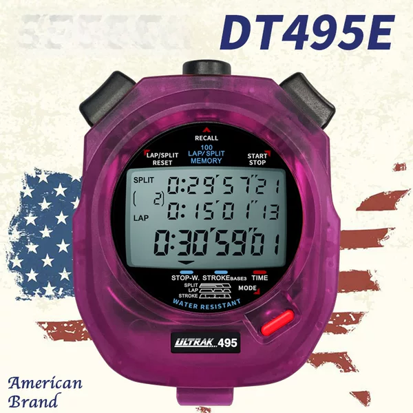 Electronic stopwatch DT495E dingerzhi ULTRAK OSEC 100-Track 3-line timer track and field training transparent
