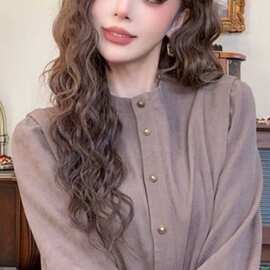气质简约复古港风设计感衬衫女秋冬加厚内搭长袖衬衣通勤百搭上衣