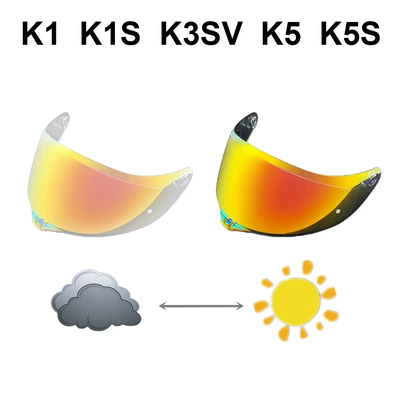 K5 Helmet Lens Is Suitable | Dəbilqə (Kaska) aksesuarları - k5-aurora-red-turns-deep-red
