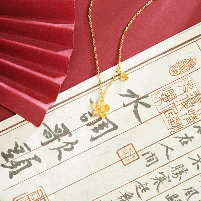 X3294 Collar de flores de melocotón