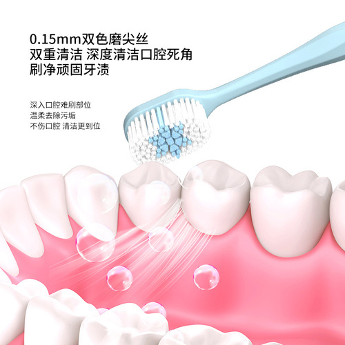 Wholesale soft bristle toothbrush for adults, wide head with 100 holes, for cleaning teeth, household portable, couple pack of two
