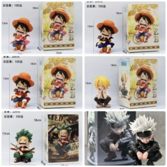 Qバージョン ルフィフィギュア 座り笑い ルフィ ゾロ 麦わら帽子ルフィ デスクトップ装飾 車の装飾品