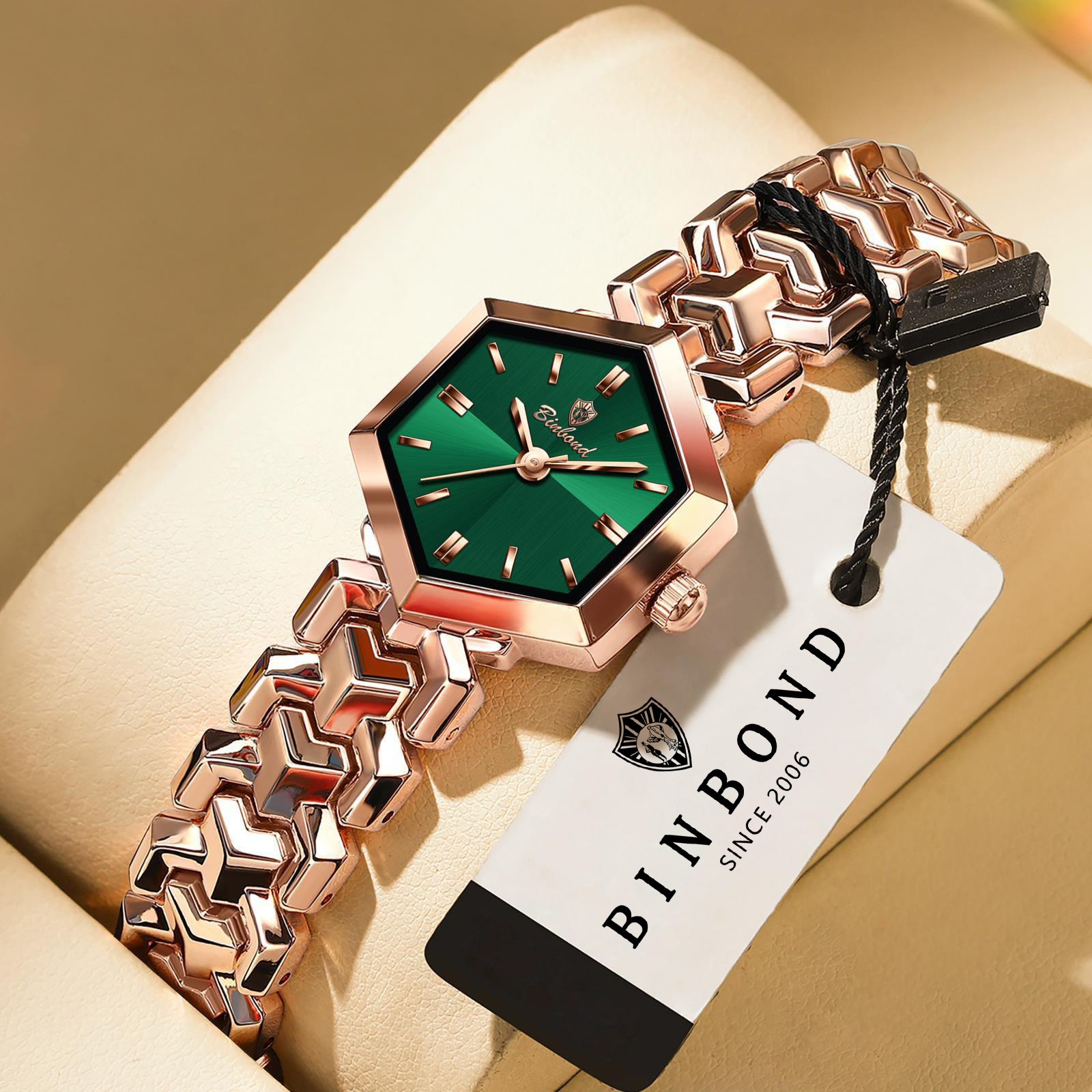 Binbang Douyin's New Bracelet, Exquisite and Elegant Women's Watch, Octagonal Waterproof Quartz Simple Watch