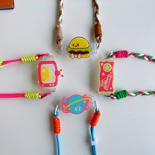 Cartoon acrylic mobile phone back clip, cross-body strap, cute lanyard for girls, outdoor versatile anti-falling mobile phone clip rope