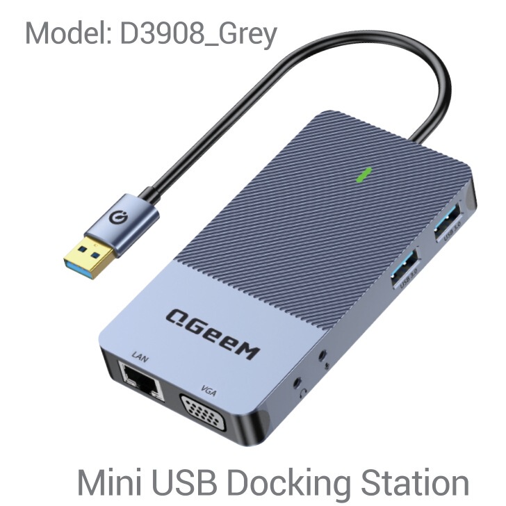 QGeeM D3908 11-in-one Type-C docking station DisplayLink triple display USB hub