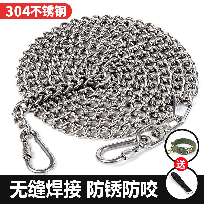 Iron Chain Collar Leash for Dogs, Large Dog Chain, Medium-Sized Dog Leash, 304 Stainless Steel Dog Chain for Small Dogs