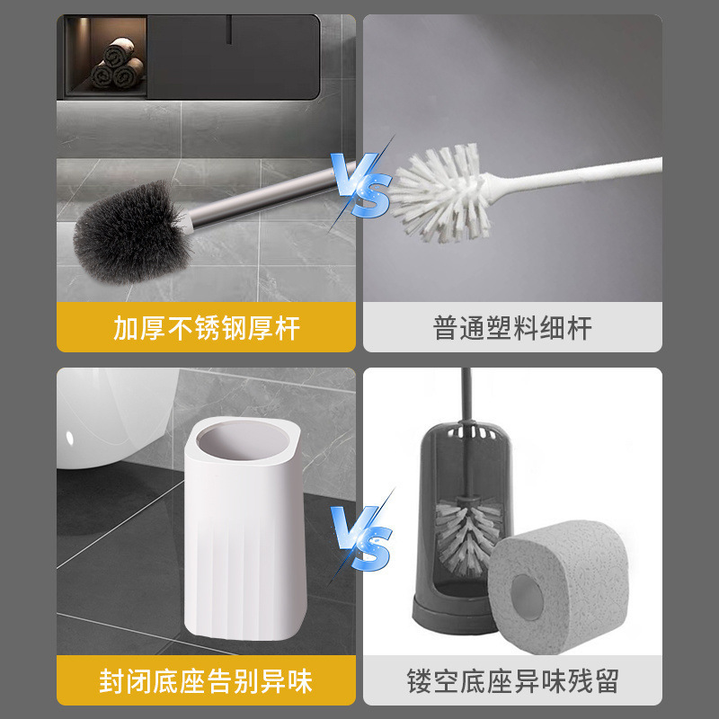 cepillo de inodoro doméstico sin ángulo muerto limpio tipo de pared sin agujeros cepillo de inodoro de mango largo limpio inodoro