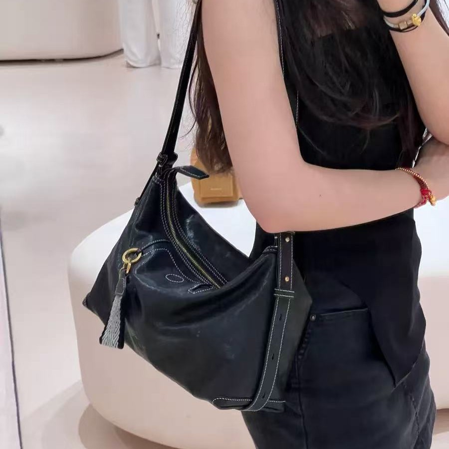 Songshan Series Suede Hobo Bag - Underarm Commuter Dumpling Bag, Soft Shoulder Bag For Women