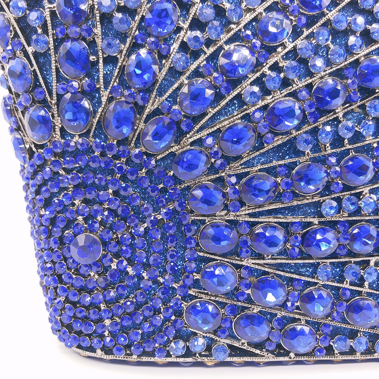Túi clutch nữ đính đá dạ hội dáng đứng đeo chéo xách tay phong cách châu Âu — bạc, Bạc AB, màu vàng, Champagne màu chi tiết 8