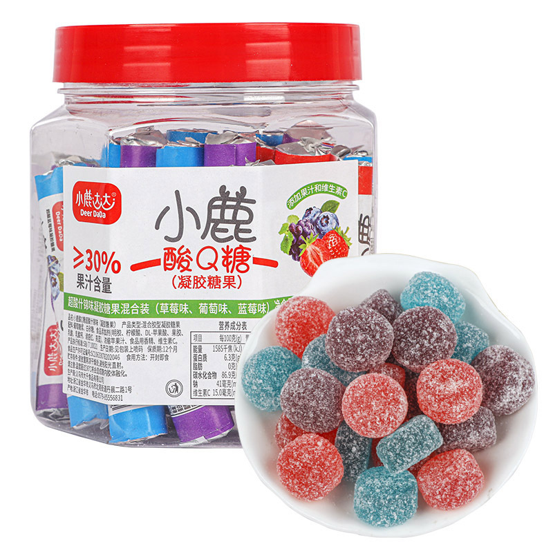 小鹿达达酸Q糖超酸什锦味一桶18g*30个混装软糖儿童小零食-阿里巴巴