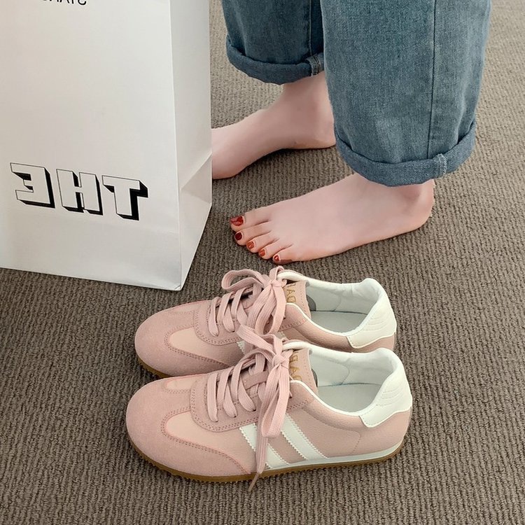 Zapatillas de cuero para mujer 2026, nuevas de primavera y verano, deportivas casuales de suela plana, suaves, para estudiantes, con cordones, tacón plano