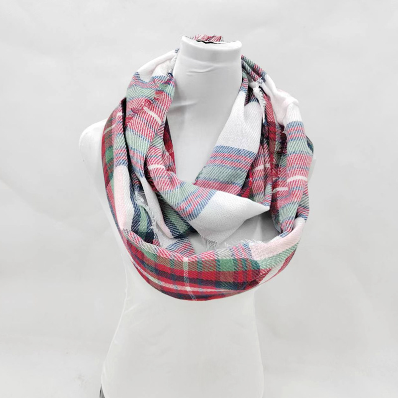 Cuello Tejido a Cuadros Poliéster Térmico para Otoño e Invierno image 6
