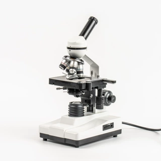 C-100D 生物显微镜 单目复合光学显微镜 机械载物台 粗微调焦