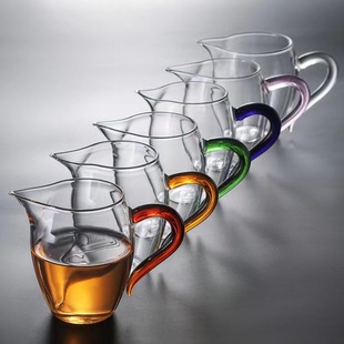 High temperature resistant glass fair cup thickened Creative Glass Tea Sea filter tea dispenser male cup tea leak kung fu tea set