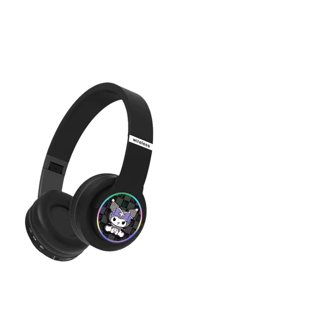 Nuevos auriculares Bluetooth transfronterizos MA - 9 creativos dibujos animados huecos giratorios lindos auriculares luminosos plegables image 5