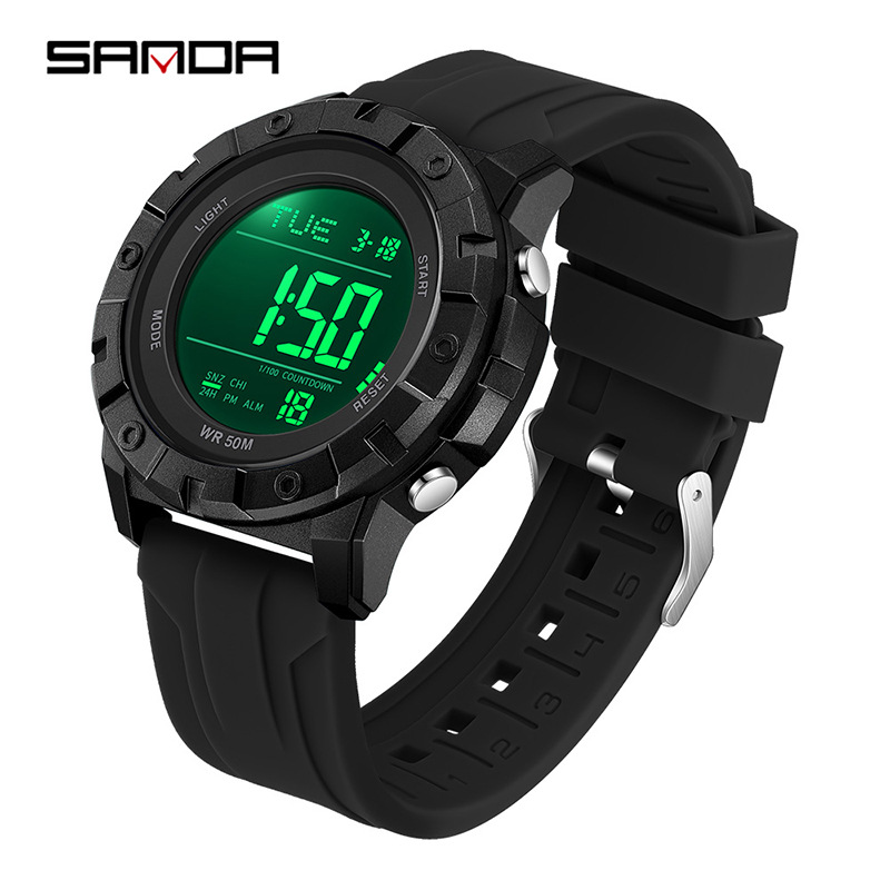 Sanda nuevo reloj electrónico SANDA reloj multifuncional para estudiantes masculinos y femeninos reloj electrónico de moda a prueba de agua al aire libre